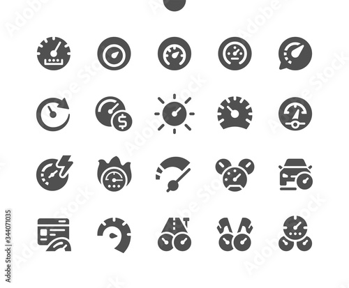 Speedometer Well-crafted Pixel Perfect Vector Solid Icons 30 2x Grid for Web Graphics and Apps. Simple Minimal Pictogram