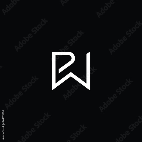Minimal elegant monogram art logo. Outstanding professional trendy awesome artistic PW WP initial based Alphabet icon logo. Premium Business logo White color on black background
