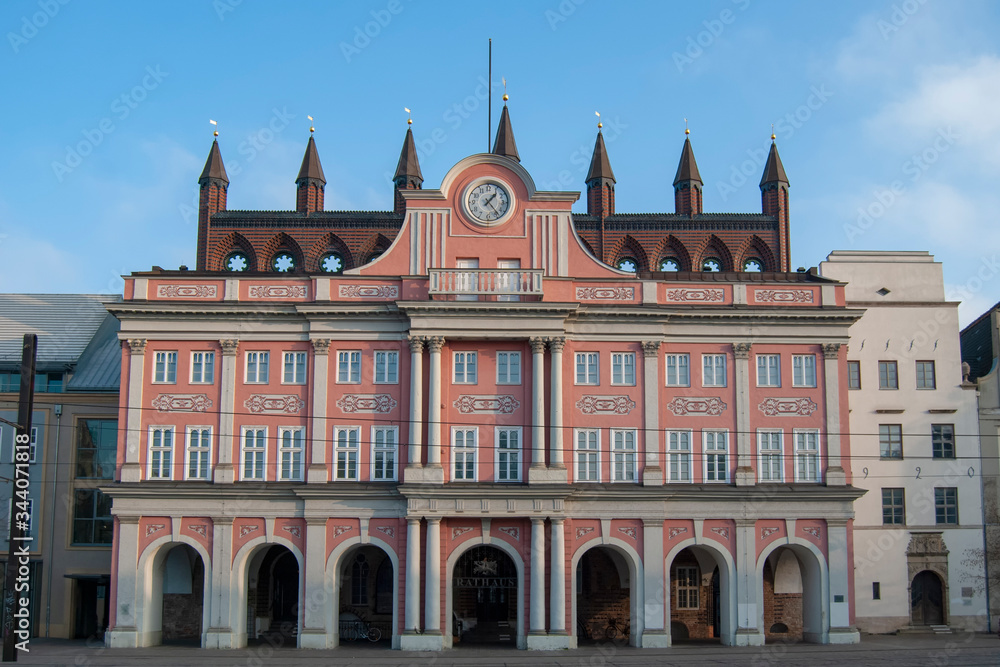 Fototapeta premium The Town Hall in Rostock, Germany