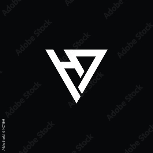 Free Download Minimal elegant monogram art logo. Outstanding professional trendy awesome artistic HV VH initial based Alphabet icon logo. Premium Business logo White color on black background - GFXLoad
