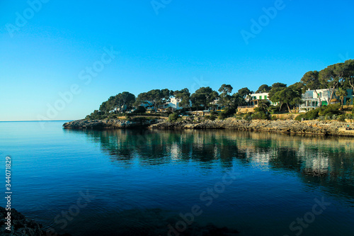 Panorama of the Mediterranean Sea in Mallorca, Spain
