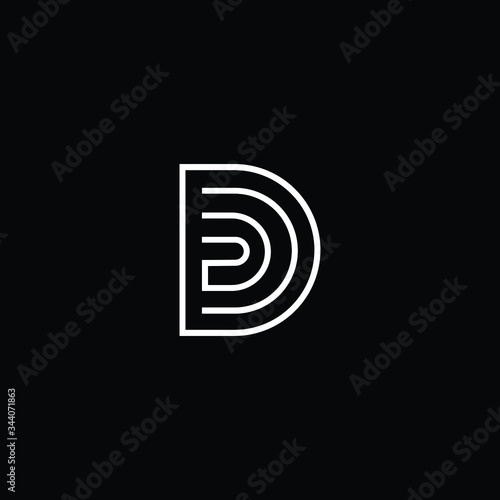 Minimal elegant monogram art logo. Outstanding professional trendy awesome artistic D DD DDD initial based Alphabet icon logo. Premium Business logo White color on black background photo
