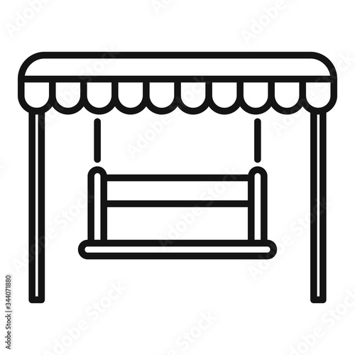 Swing garden chair icon. Outline swing garden chair vector icon for web design isolated on white background