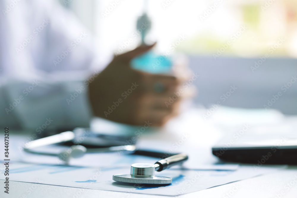 Closeup Stethoscope for doctor check up on health medical background Closeup Stethoscope for doctor check up on health medical background
