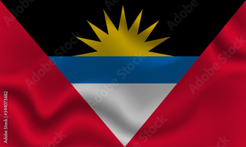 national flag of Antigua and Barbuda on wavy cotton fabric. Realistic vector illustration. Free Download national flag of Antigua and Barbuda on wavy cotton fabric. Realistic vector illustration. - GFXLoad