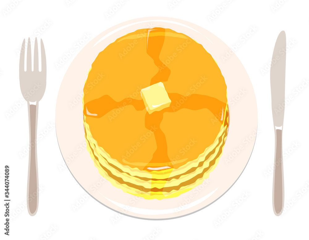 ホットケーキのリアルなイラスト Stock Vector Adobe Stock