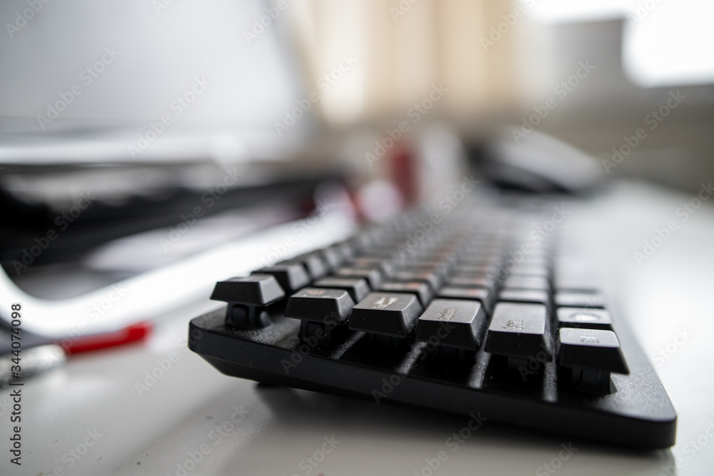 close-up of computer black keyboard