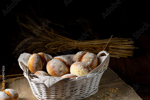 Homemade wheat rolls for breakfast