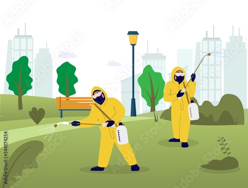 Professional pest control services, vector flat illustration