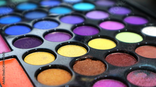 Close Up of Colorful Makeup Palette