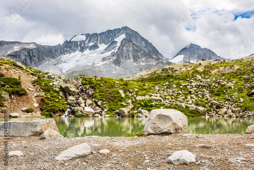 Castle of Tures and peaks of Selva dei Molini. Dream South Tyrol. Roma refuge. Italy. photo