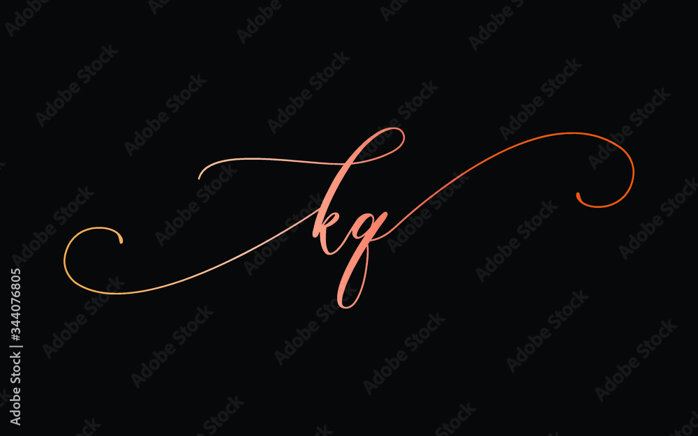kq or k, q Lowercase Cursive Letter Initial Logo Design, Vector Template kq or k, q Lowercase Cursive Letter Initial Logo Design, Vector Template