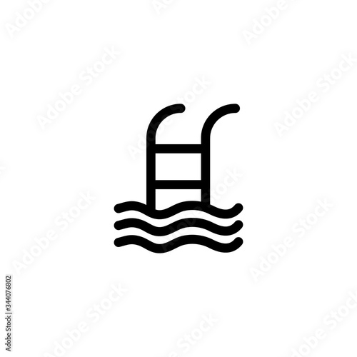 Swimming pool icon vector illustration isolated on white