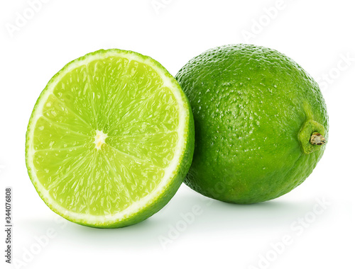 Lime closeup isolated on white background.