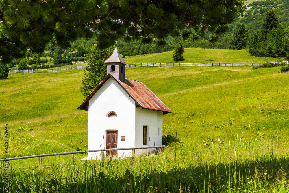 Obraz premium Prato Piazza in the Braies Valley. Plateau nestled in the Dolomites. UNESCO