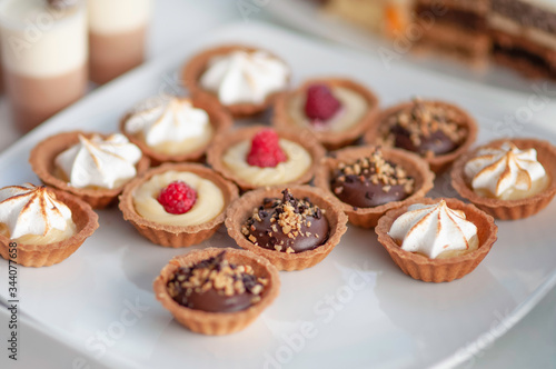 Mini Chocolate Tarts each with a different topping