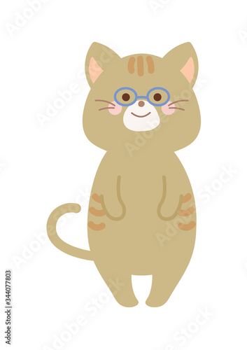 メガネをかけた猫
