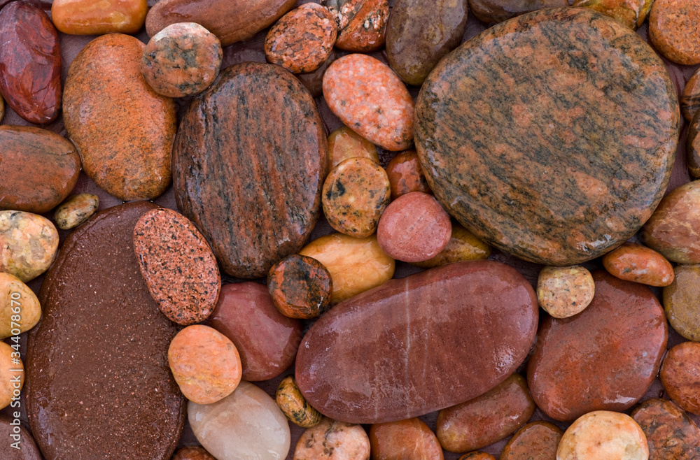 Flatlay Of Copper Brown Pebble Flatlay Of Copper Brown Pebble