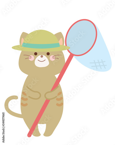 虫取りをする猫