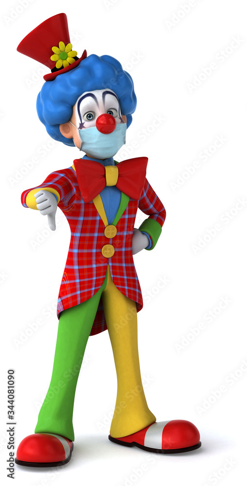3D illustration of a cartoon character with a mask 3D illustration of a cartoon character with a mask