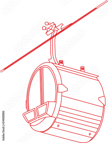 Cable car cabin - Vector Illustration