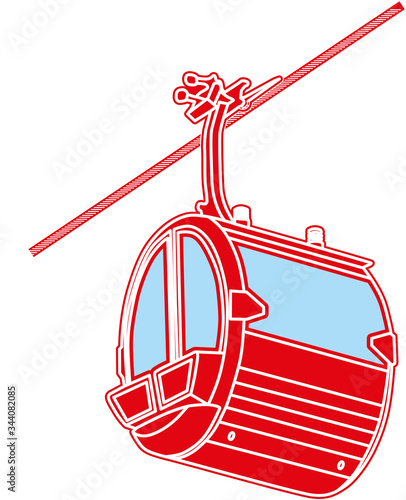 Cable car cabin - Vector Illustration