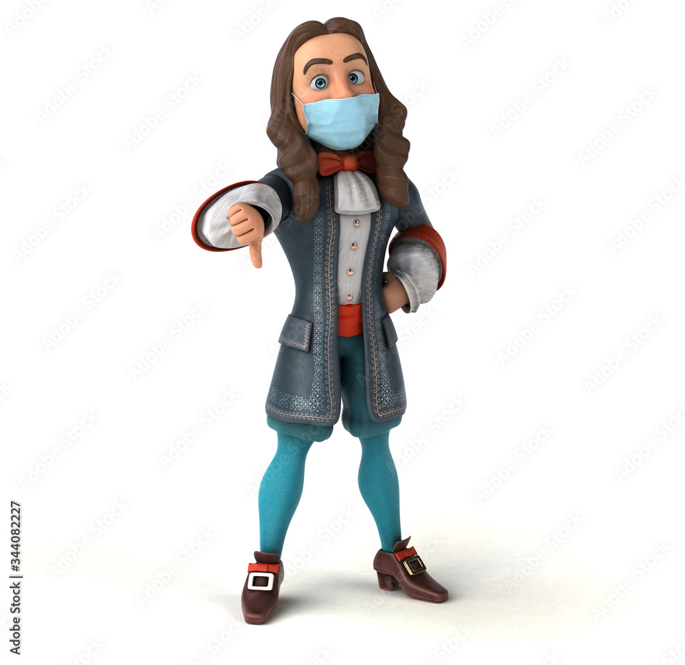 3D illustration of a cartoon character with a mask 3D illustration of a cartoon character with a mask