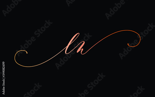 ln or l, n Lowercase Cursive Letter Initial Logo Design, Vector Template photo