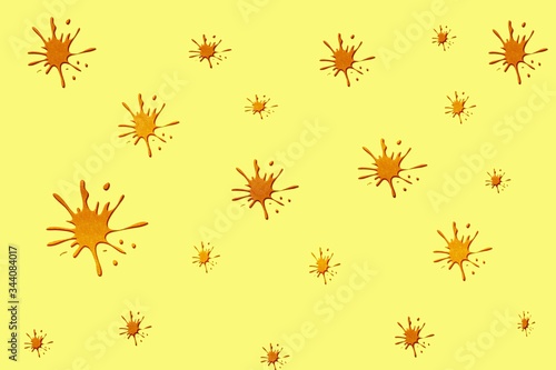 Blots on a yellow background