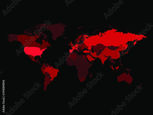 2019-nCoV Infected countries on World Map. Vector Illustration