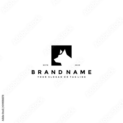 wolf logo design vector template