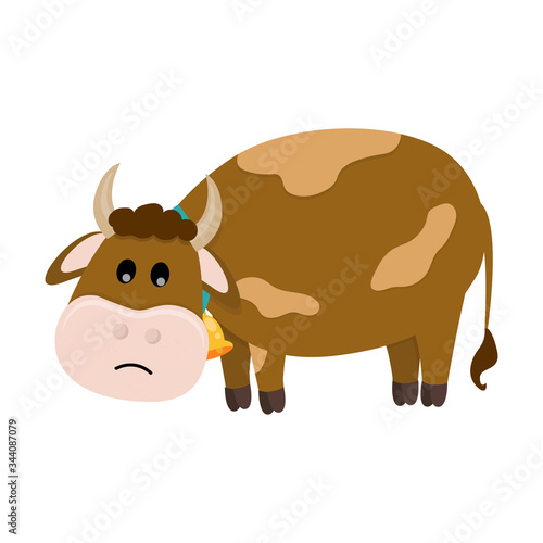 Cute bull is sad.