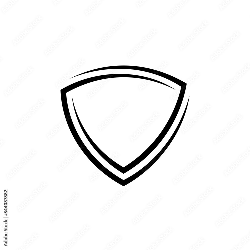shield logo template ready for use, shielding icon in black and white color, security and protector symbol