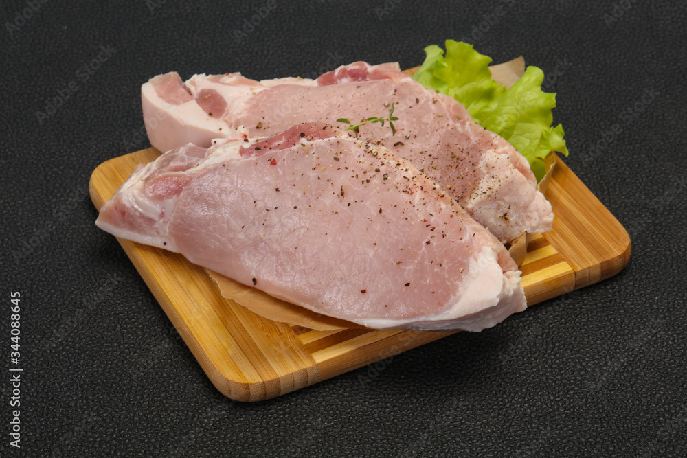 Raw pork meat steak for grill Raw pork meat steak for grill