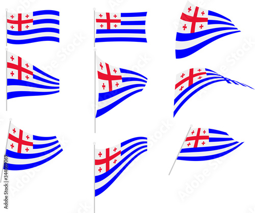 Vector Illustration of Set with Adjara Flag