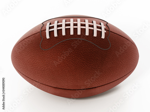 American football isolated on white background. 3D illustration