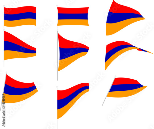 Vector Illustration of Set with Armenia Flag