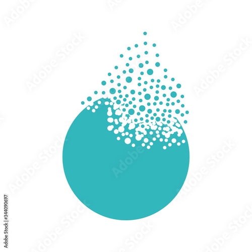 Planet dispersing into a cloud of bubbles