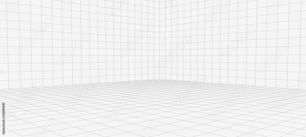 Vector perspective mesh. Detailed grid lines on white background. Vector illustration. Vector perspective mesh. Detailed grid lines on white background. Vector illustration.