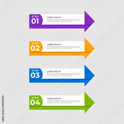 Simple clean number banners template with place for your data. Modern graphic design with 5 steps for diagram, graph, chart, info graphic, website layout, workflow, annual report, web design. EPS 10.