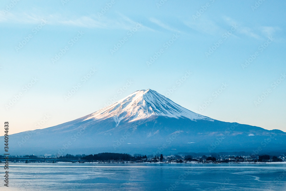 Morning light shining at the summit of Mount Fuji, Mr Fuji, Japan. Morning light shining at the summit of Mount Fuji, Mr Fuji, Japan.