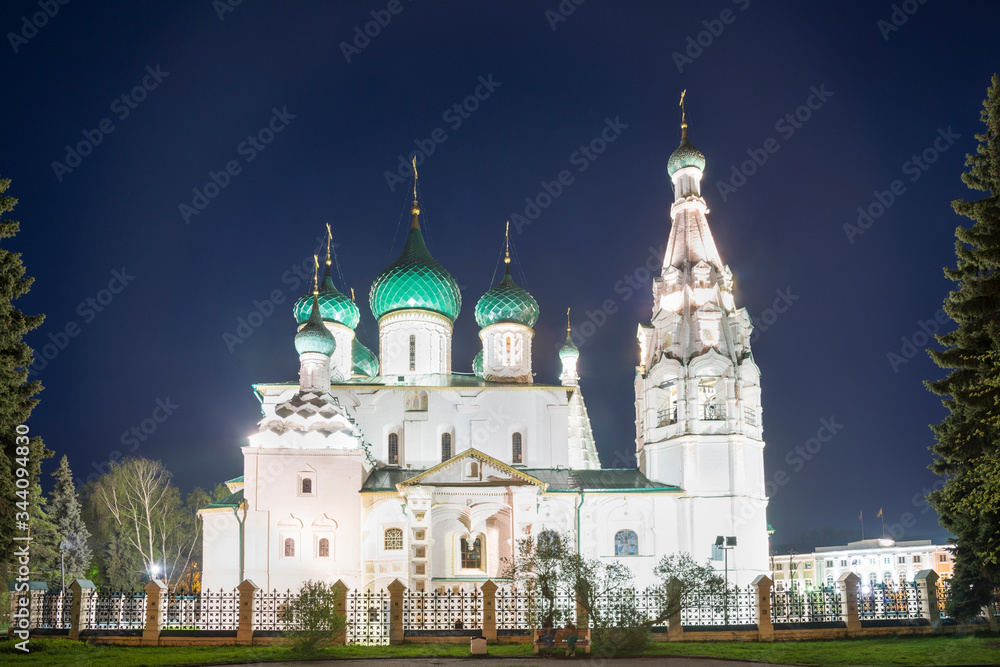Church of Elijah the Prophet in Yaroslavl. Night view Church of Elijah the Prophet in Yaroslavl. Night view