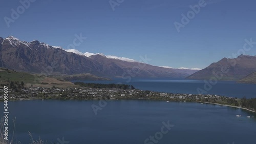 pan view of lake wakatipu photo