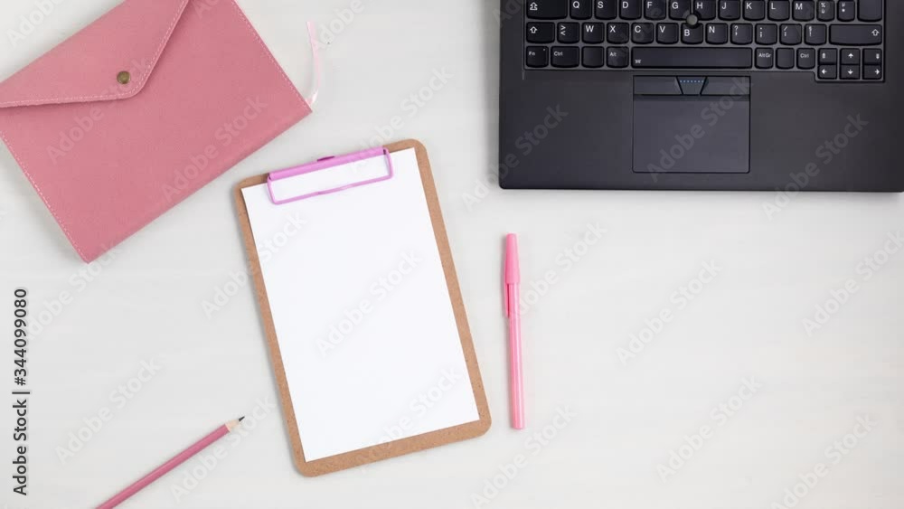 Stop motion animation with stationary and office supplies, home office desktop organisation idea Stop motion animation with stationary and office supplies, home office desktop organisation idea