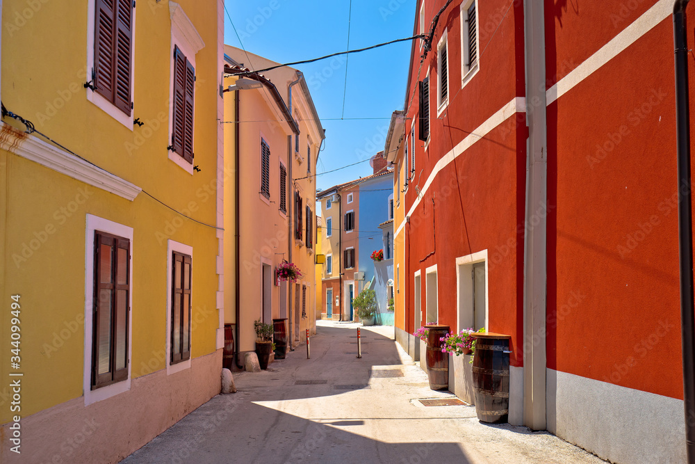 Idyllic colorful mediterranean street of Novigrad Istarski