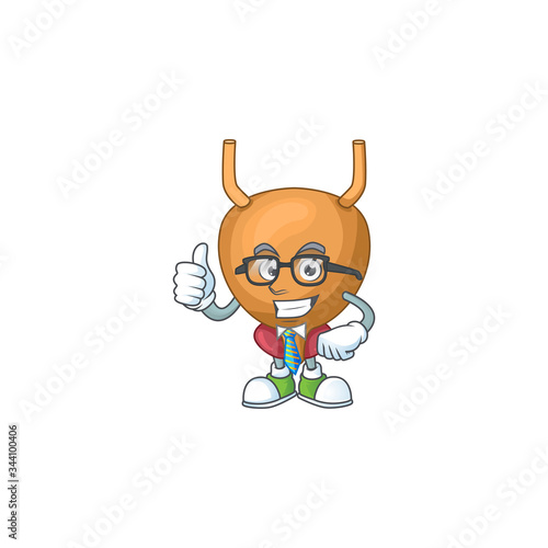 Cartoon character design of bladder successful businessman