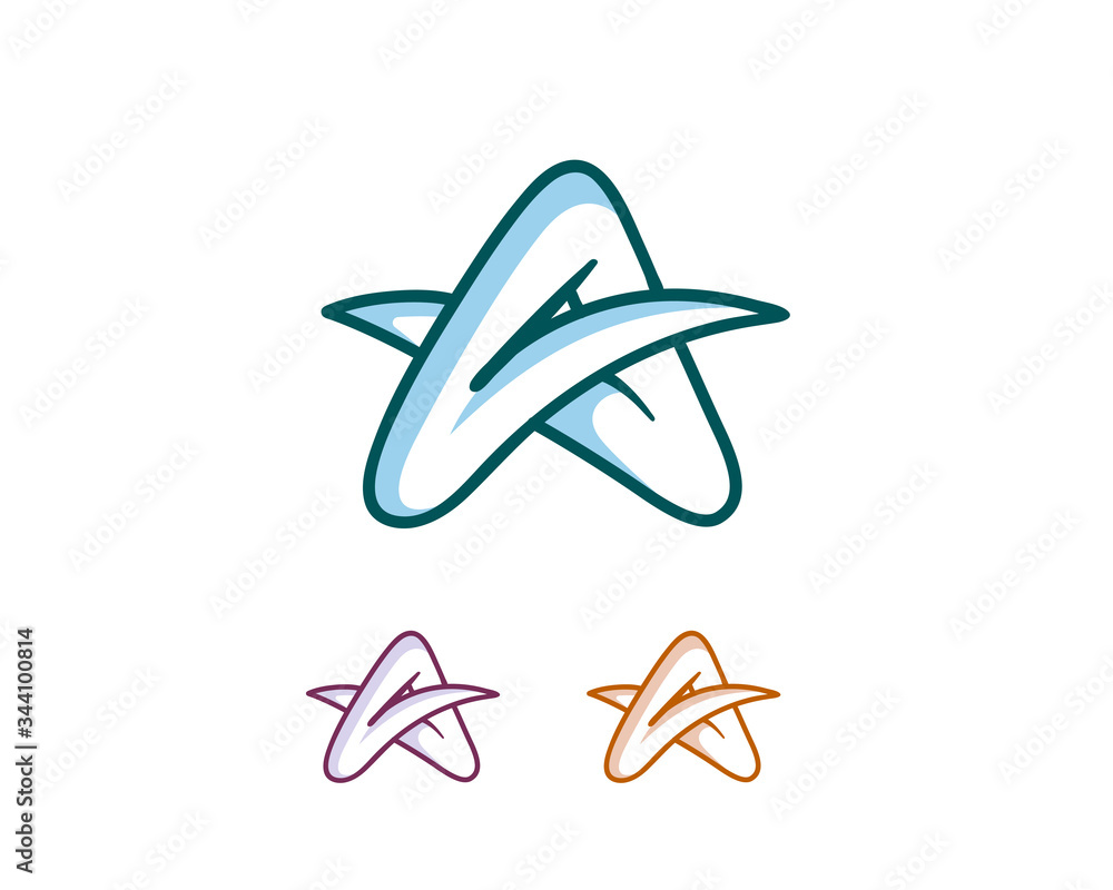Line art Star rope best A initial icon logo design inspiration Line art Star rope best A initial icon logo design inspiration