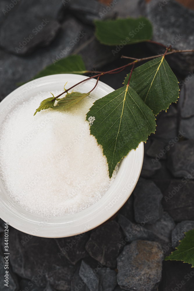 Birch sugar, also known as xylitol is a natural vegetable sweetener. in