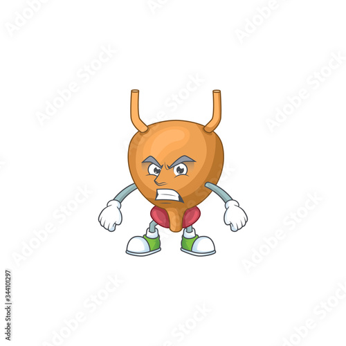 Mascot design style of bladder with angry face