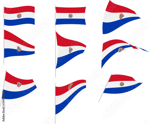 Vector Illustration of Set with Paraguay Flag © PASTA DESIGN